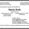 Roth Maria 1917-2003 Todesanzeige